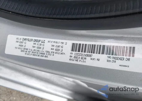 2012 Dodge Avenger Sxt z USA, uszkodzony, nr VIN 1C3CDZCB1CN286987